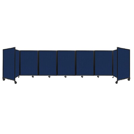Versare Room Divider 360 Folding Portable Partition 19'6" x 4' Navy Blue Fabric 1148703